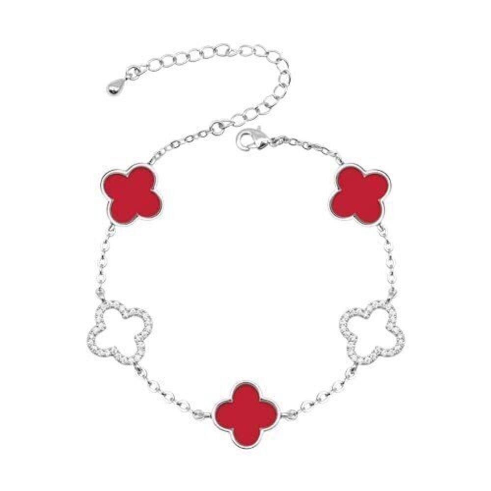 4627 Clover Bracelet 18k Gold Plated Silver Lucky Four Leaf Link Chain
